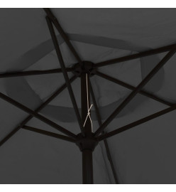 Parasol d'extérieur avec LED et mât en acier 300 cm Anthracite