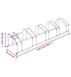 Porte-vélos pour 5 vélos acier galvanisé