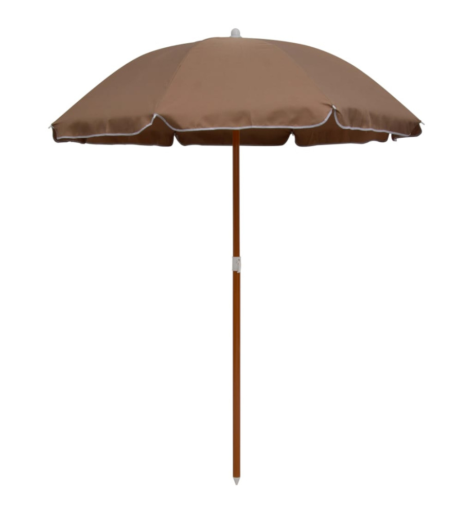 Parasol avec mât en acier 180 cm Taupe