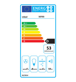 Hotte murale acier inoxydable 756 m³/h 60 cm Noir