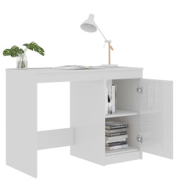 Bureau Blanc brillant 100x50x76 cm Aggloméré