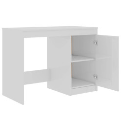 Bureau Blanc brillant 100x50x76 cm Aggloméré