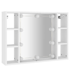 Armoire à miroir avec LED Blanc 76x15x55 cm