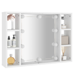 Armoire à miroir avec LED Blanc 76x15x55 cm