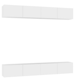 Meubles TV 4 pcs Blanc 100x30x30 cm Aggloméré