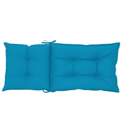 Coussins de chaise de jardin à dossier haut lot de 6 bleu tissu