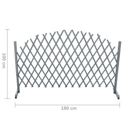 Clôture en treillis Bois de sapin massif 1,8x1 m Gris