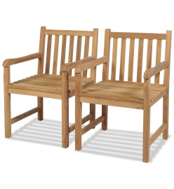 Chaises d'extérieur 2 pcs Bois de teck solide