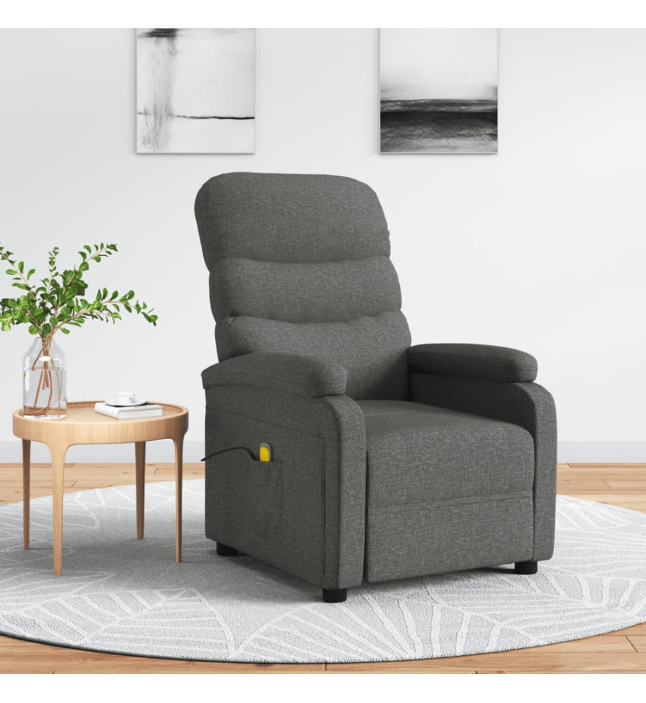 Fauteuil de massage Gris foncé Tissu