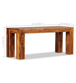 Banc Bois de Sesham massif 110 x 35 x 45 cm