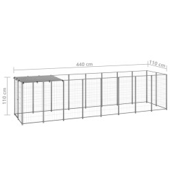 Chenil Argenté 4,84 m² Acier