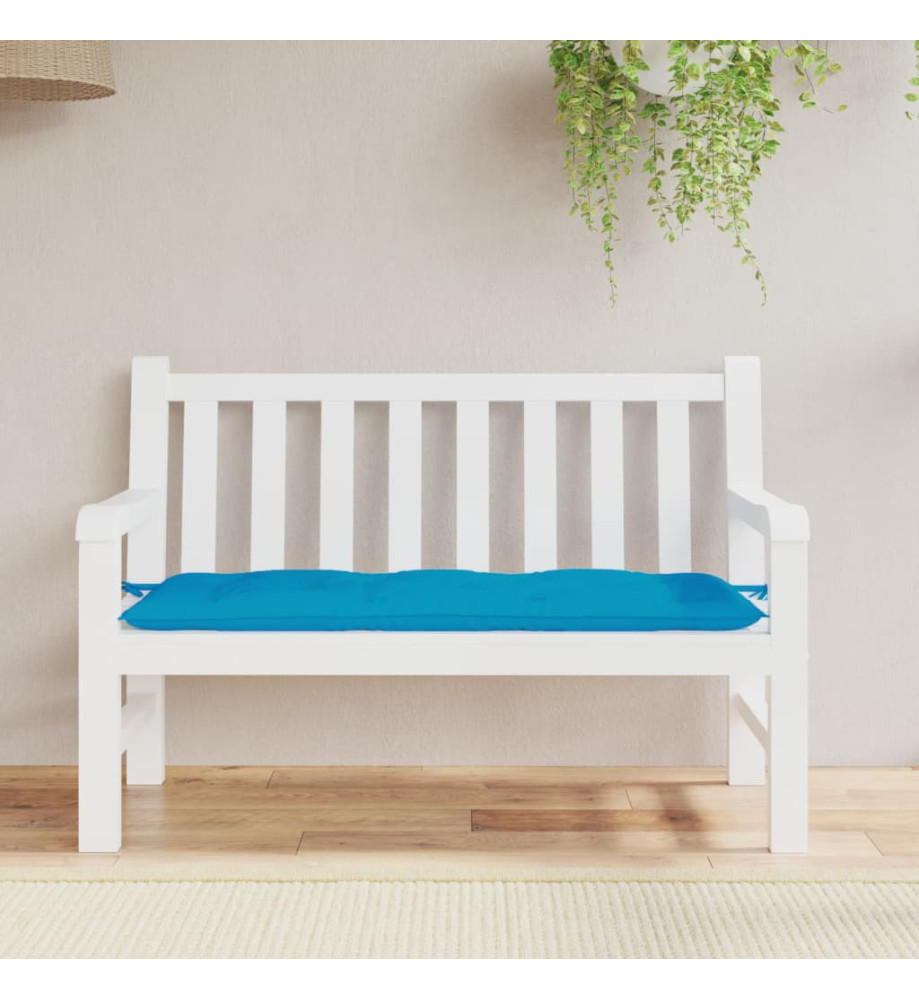 Coussin de banc de jardin bleu clair 120x50x7 cm tissu oxford