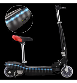 Trottinette électrique avec selle et LED 120 W Noir