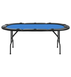 Table de poker pliable 10 joueurs Bleu 206x106x75 cm