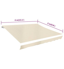 Toit d'auvent Toile Crème 4x3 m (Cadre non inclus)