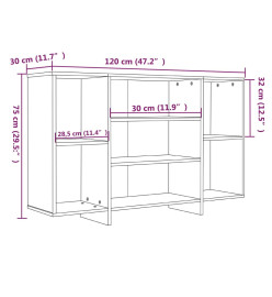 Buffet Sonoma gris 120x30x75 cm Aggloméré