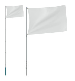 Mât de drapeau télescopique Argenté 5,55 m Aluminium