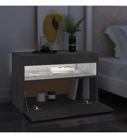 Meuble TV avec lumières LED gris béton 60x35x40 cm