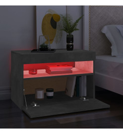 Meuble TV avec lumières LED gris béton 60x35x40 cm