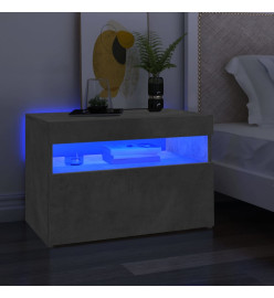 Meuble TV avec lumières LED gris béton 60x35x40 cm