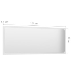 Miroir de salle de bain Blanc brillant 100x1,5x37 cm Aggloméré