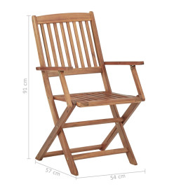 Chaises pliables d'extérieur 4 pcs Bois d'acacia solide