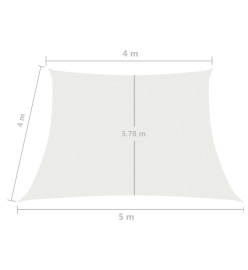 Voile d'ombrage 160 g/m² Blanc 4/5x4 m PEHD