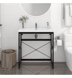 Cadre de lavabo de salle de bain Noir 79x38x83 cm Fer