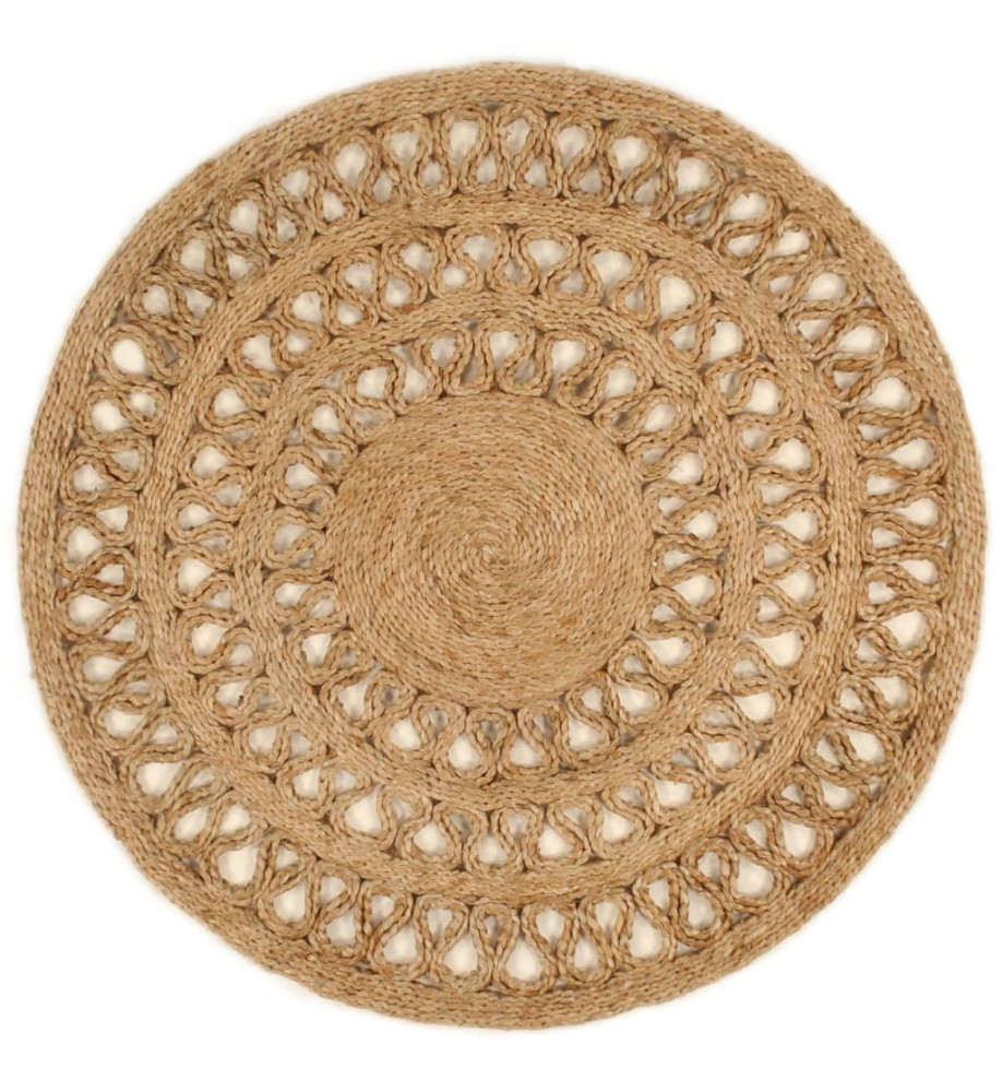 Tapis Jute tressé à la main 90 cm Rond