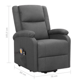 Fauteuil de massage inclinable Gris foncé Tissu