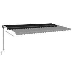 Auvent automatique et capteur de vent et LED 6x3,5 m Anthracite