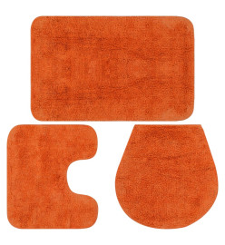 Jeu de tapis de salle de bain 3 pcs Tissu Orange