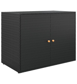 Armoire de rangement jardin Noir 100x55,5x80 cm Résine tressée