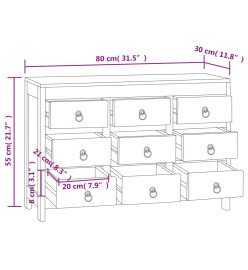 Commode 80x30x55 cm Bois massif de teck