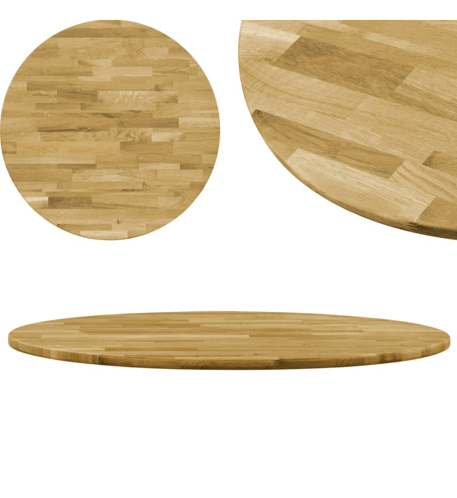 Dessus de table Bois de chêne massif Rond 23 mm 600 mm