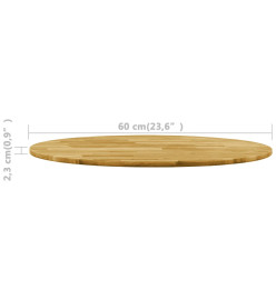 Dessus de table Bois de chêne massif Rond 23 mm 600 mm