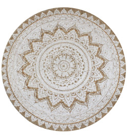 Tapis Jute tressé imprimé 120 cm rond