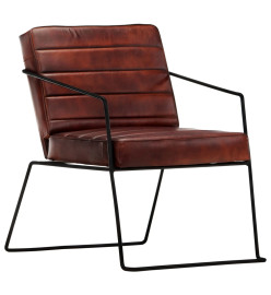 Fauteuil Marron foncé Cuir véritable