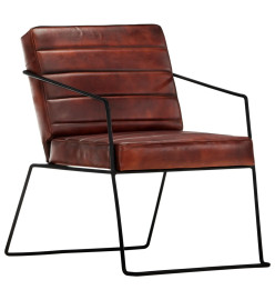 Fauteuil Marron foncé Cuir véritable