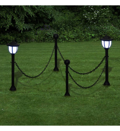 Lampes solaires 4 pcs avec chaîne et piquets