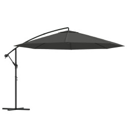 Parasol en porte-à-faux avec poteau Aluminium 350 cm Anthracite