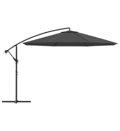 Parasol en porte-à-faux avec poteau Aluminium 350 cm Anthracite