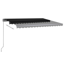 Auvent automatique et capteur de vent LED 450x350 cm Anthracite