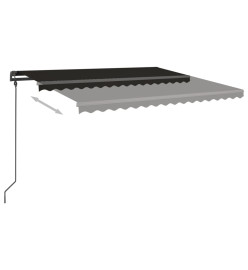 Auvent automatique et capteur de vent LED 4,5x3,5 m Anthracite