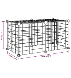 Cage animaux de compagnie à 8 panneaux Noir 35x35 cm Acier