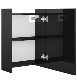 Armoire à miroir de bain Noir brillant 62,5x20,5x64cm Aggloméré