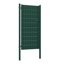 Portail de clôture PVC et acier 100x204 cm Vert