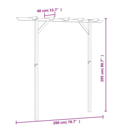 Pergola de jardin 200 x 40 x 205 cm Bois