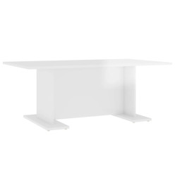 Table basse Blanc brillant 103,5x60x40 cm Aggloméré