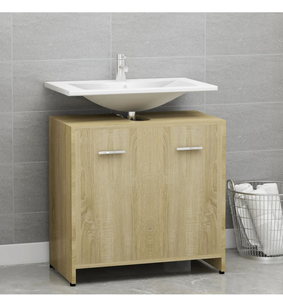 Armoire de salle de bain Chêne sonoma 60x33x61 cm Aggloméré